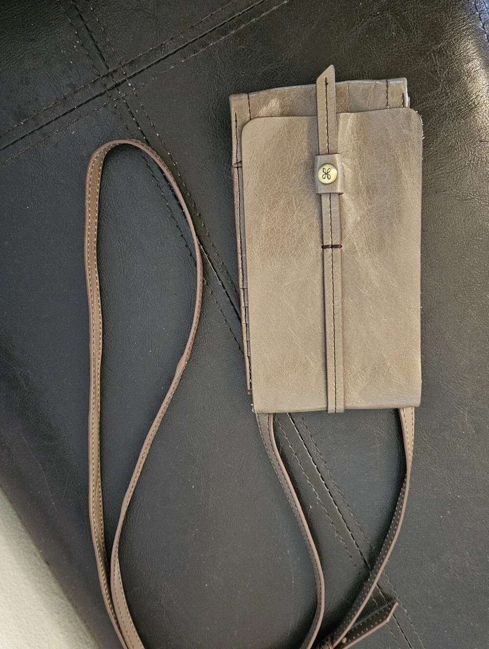 HOBO Brown Leather Crossbody Phone Bag